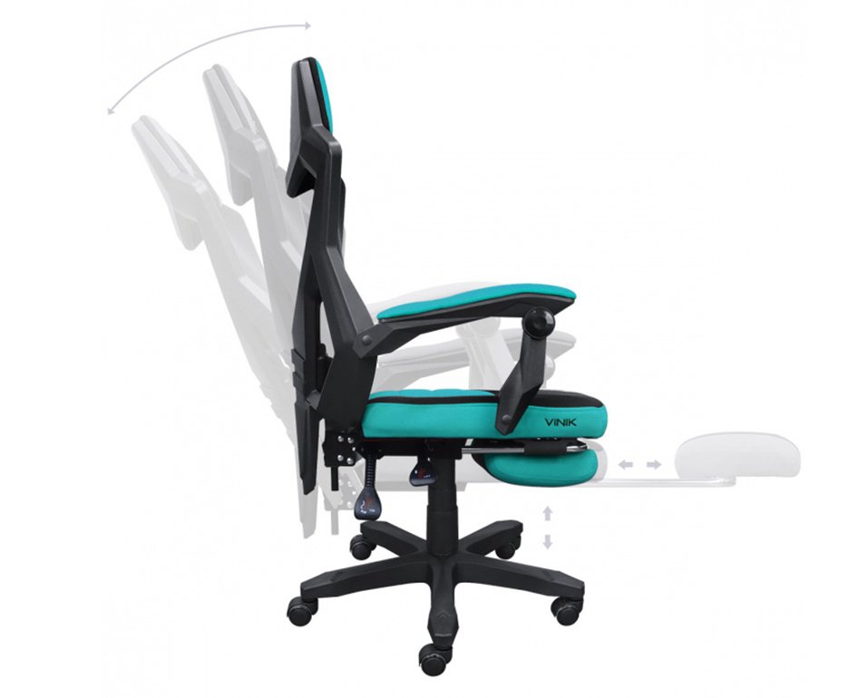 Cadeira Gamer Vinik Rocket Preta com Verde - CGR10PVD