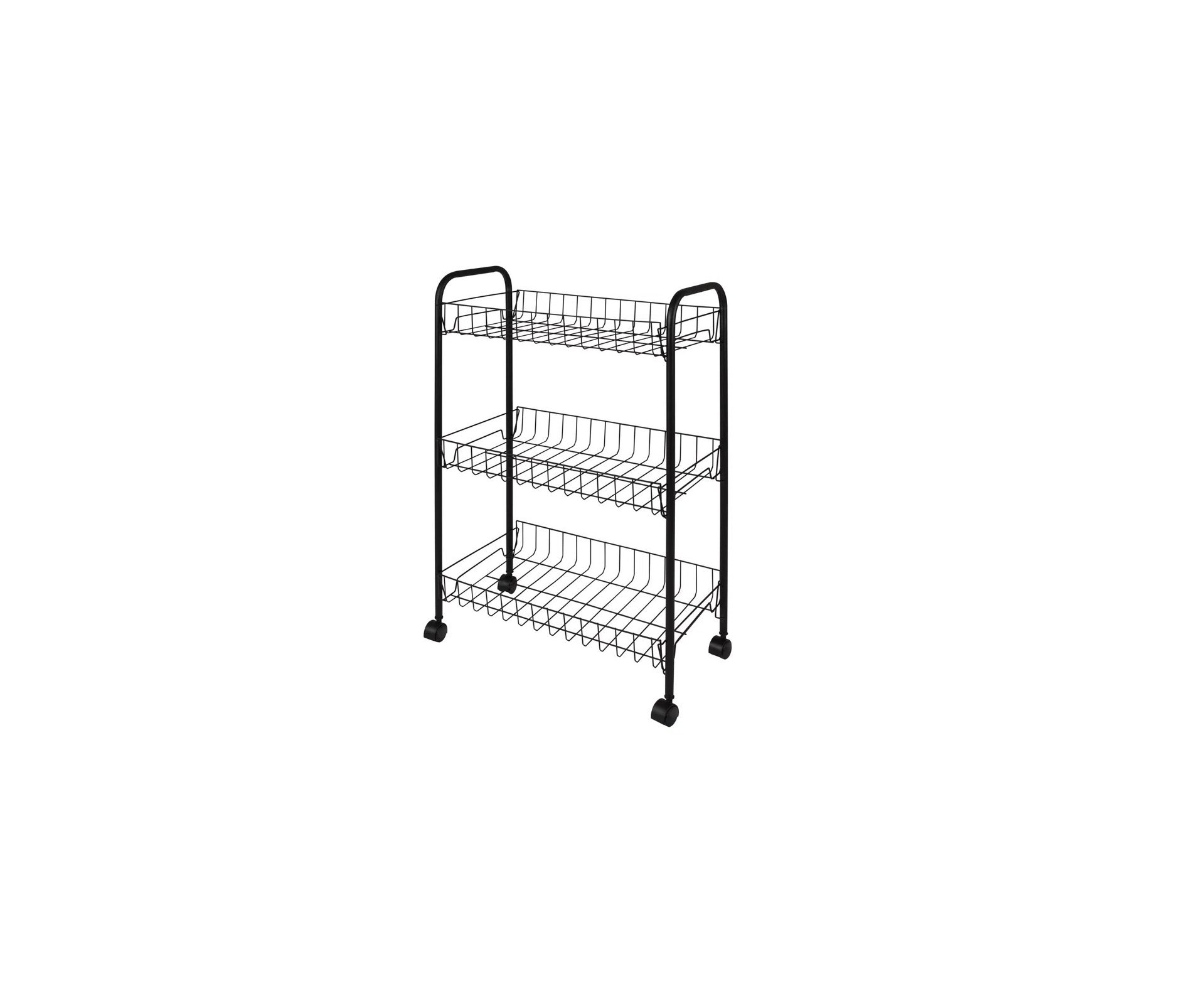 Fruteira Mor 3 Andares Preta c/ Rodas