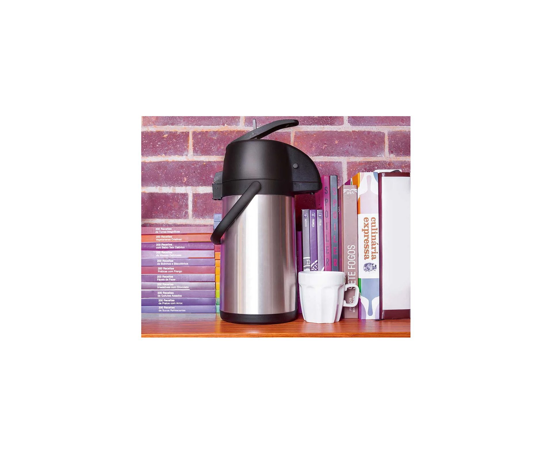 Garrafa Térmica Mor Total Inox Airpot C/ Alavanca 2,5 Litros