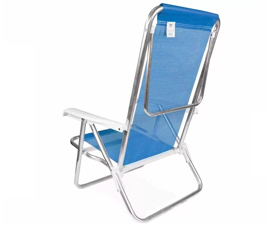 Cadeira Reclinável  Mor 8 Posições Alumínio Azul