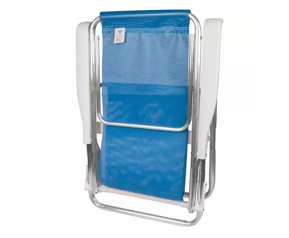 Cadeira Reclinável  Mor 8 Posições Alumínio Azul