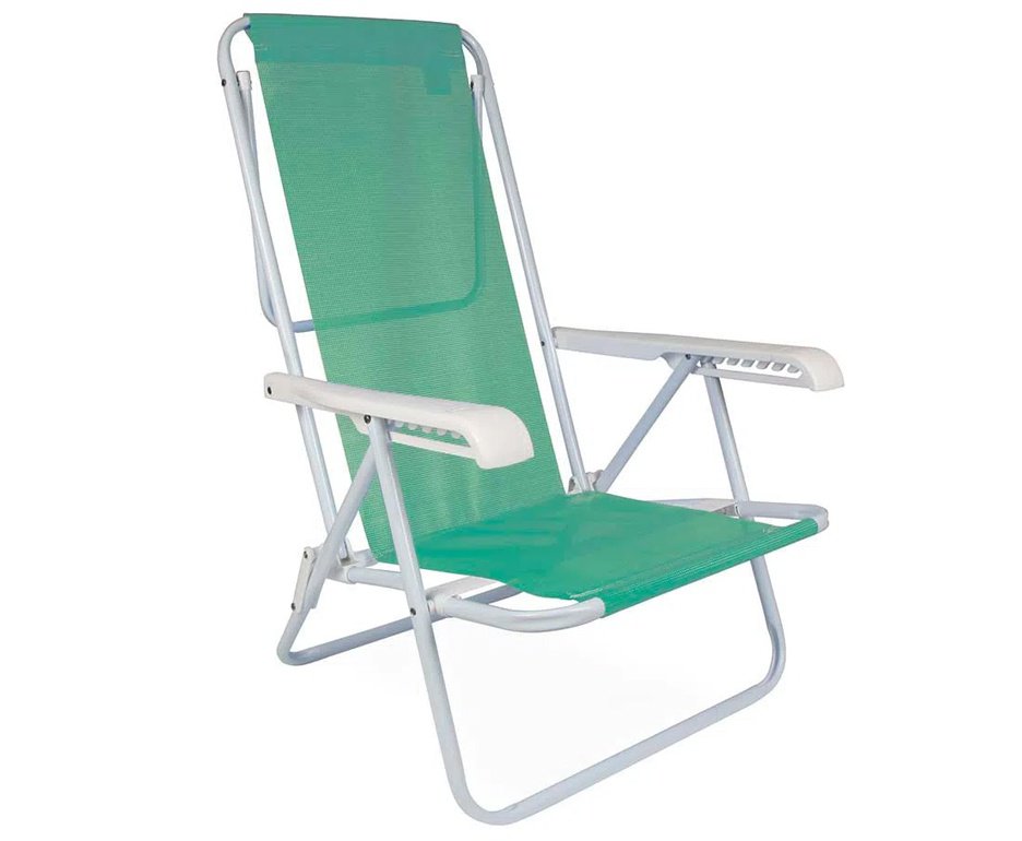 Cadeira Reclinável Aço praia 8 Posições Anis - MOR