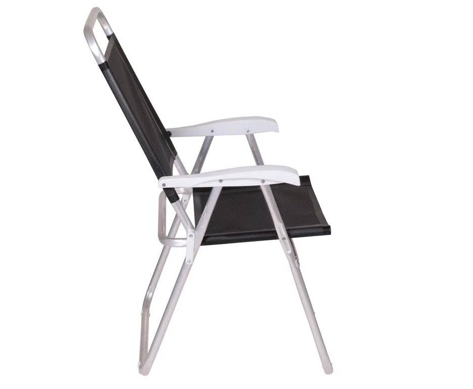 Cadeira Master Plus Fashion Mor Alumínio Preta