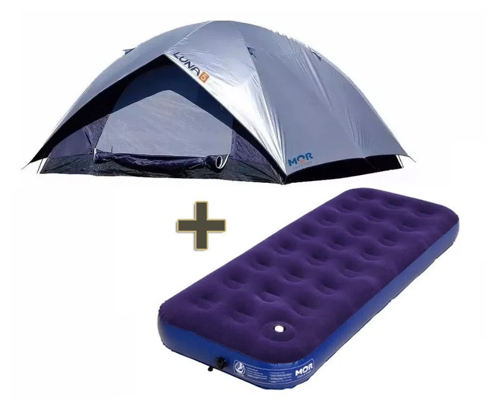Barraca Iglu Camping Luna 5 Pessoas - Mor + Colchão Inflável