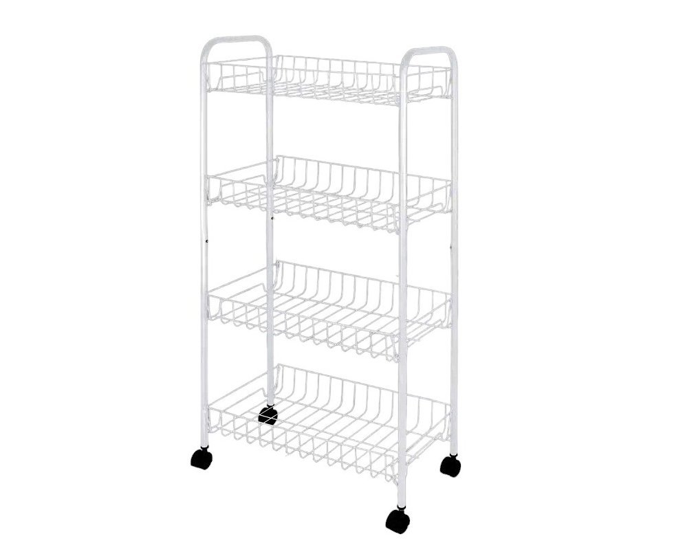 Fruteira desmontável 4 Andares com Rodas Branca - Mor