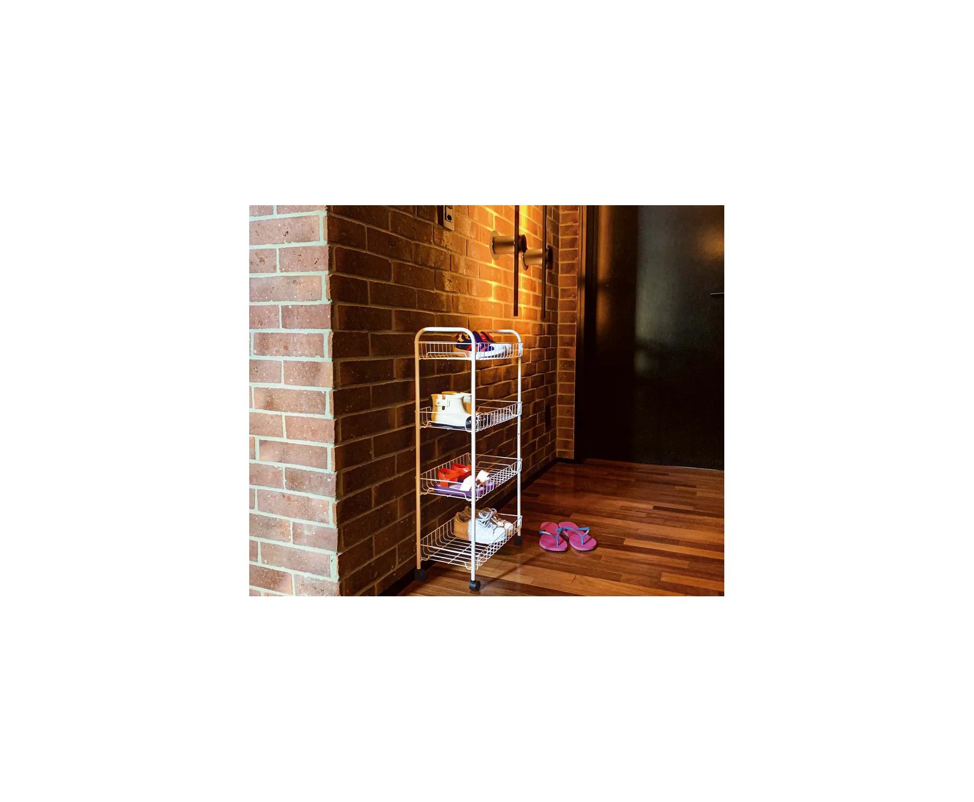 Fruteira 4 Andares Branca com Rodas - Mor