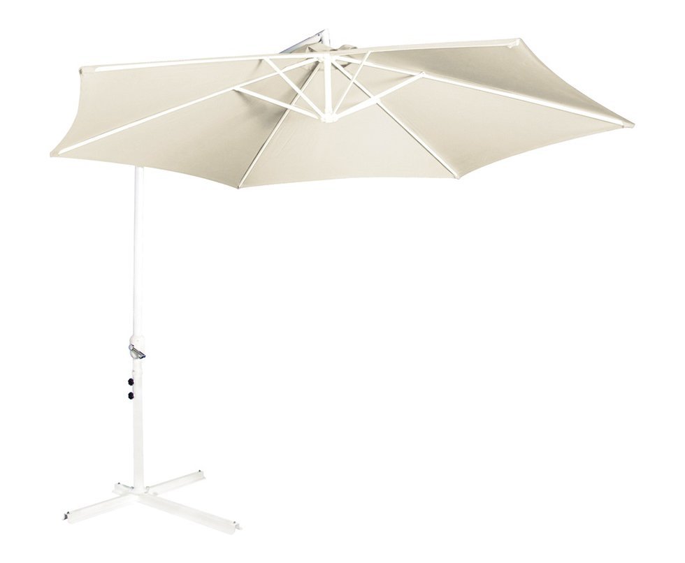 Ombrelone Malibu com manivela 3,00m Bege 100% Poliéster - Mor