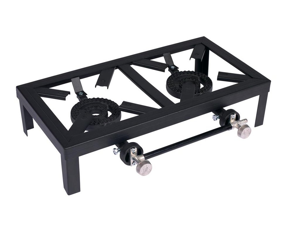 Fogareiro a Gás 2 Bocas Rustic Aço 48x25cm - Mor