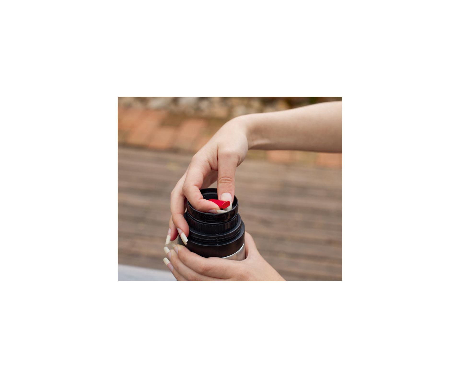 Garrafa Térmica Fit com Alça 1 Litro Inox - Mor