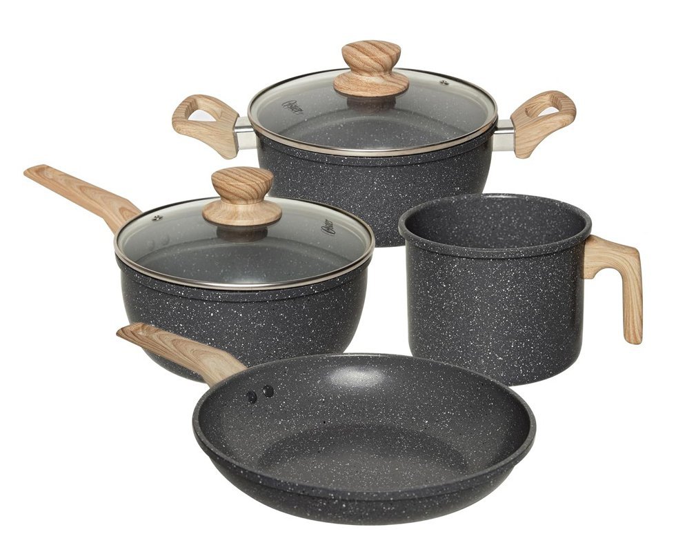 Conjunto de Panelas Indução Oster Marble Edition 4 Pçs Dark Grey