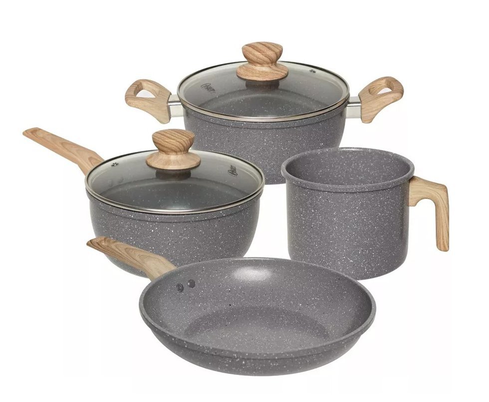 Conjunto de Panelas Indução Oster Marble Edition 4 Pçs Cinza Dust