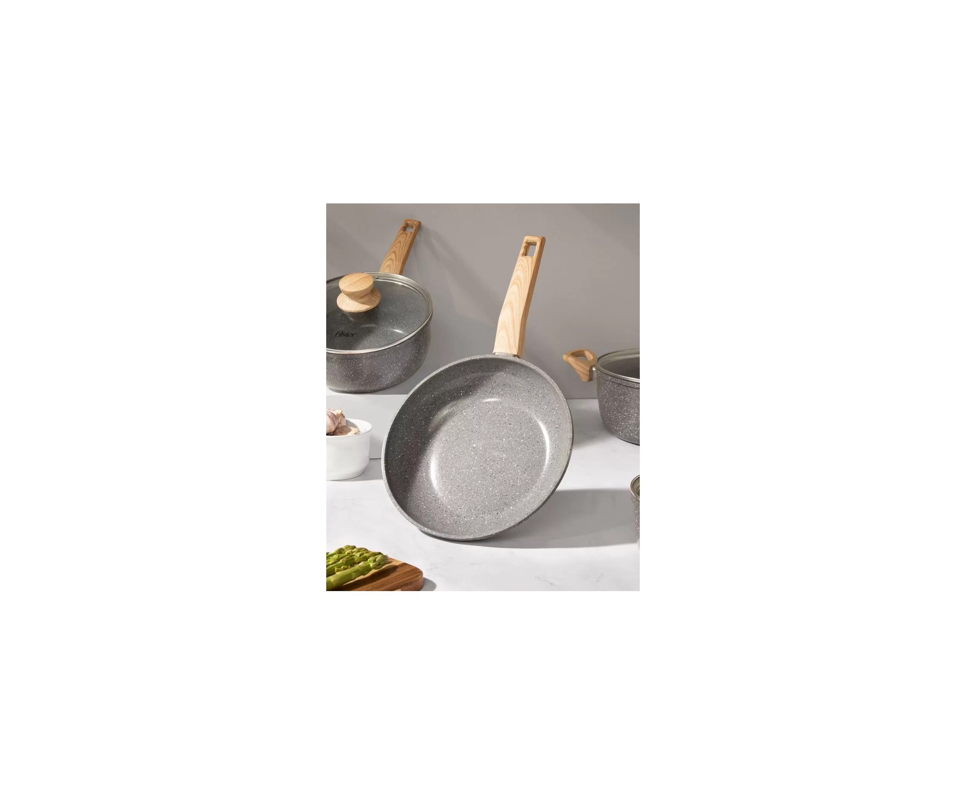 Conjunto de Panelas Indução Oster Marble Eddition 5 Pçs Cinza Dust