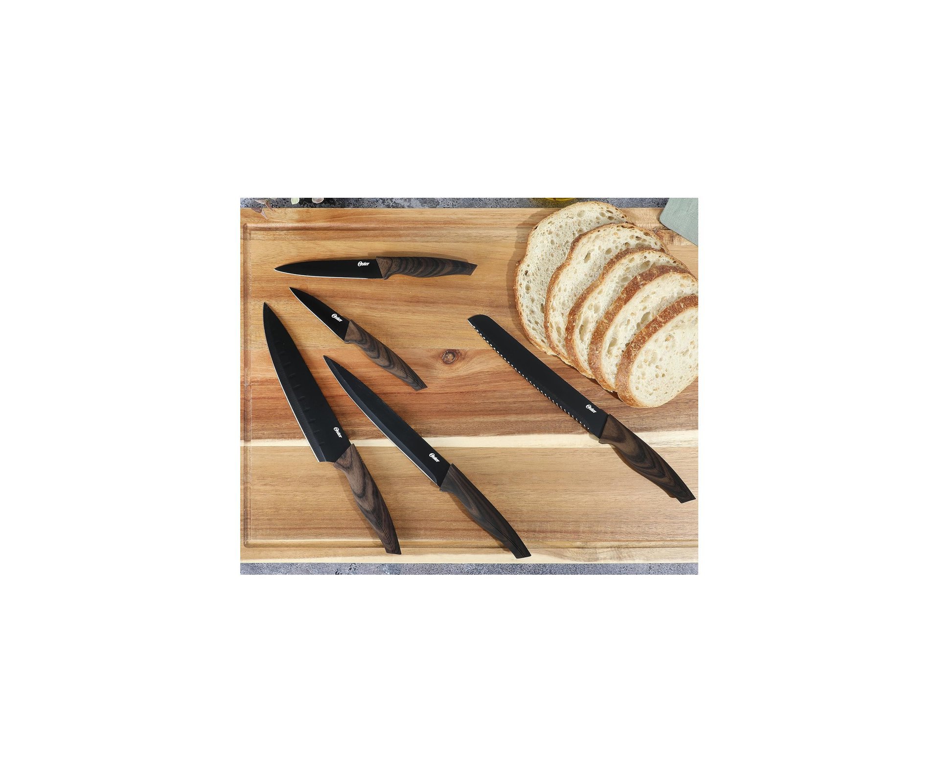 Jogo de Facas 5 Peças Aço Inox Lâmina Preta Godfrey Oster