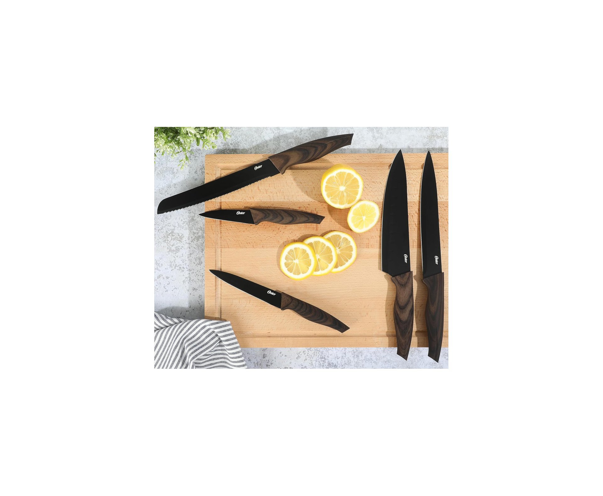 Jogo de Facas 5 Peças Aço Inox Lâmina Preta Godfrey Oster