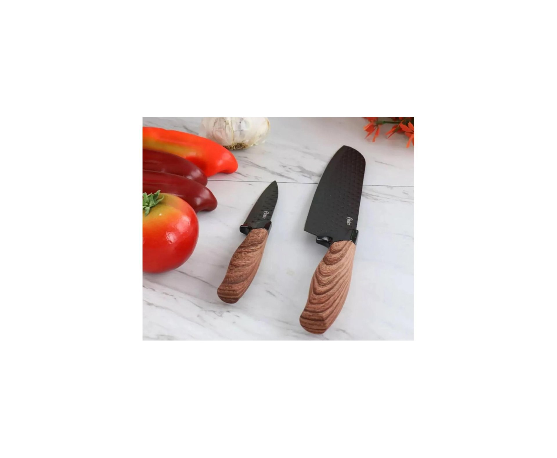 Jogo de Facas 2 Peças Aço Inox Lâmina Preta Gunderson Oster