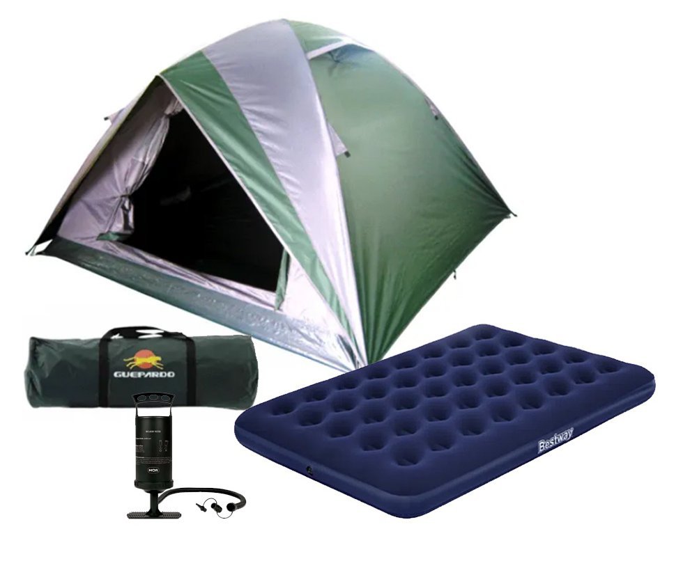 Barraca Guepardo Vênus Ultra 3 Pessoas 2500mm + Colchão de Casal + Bomba de Ar