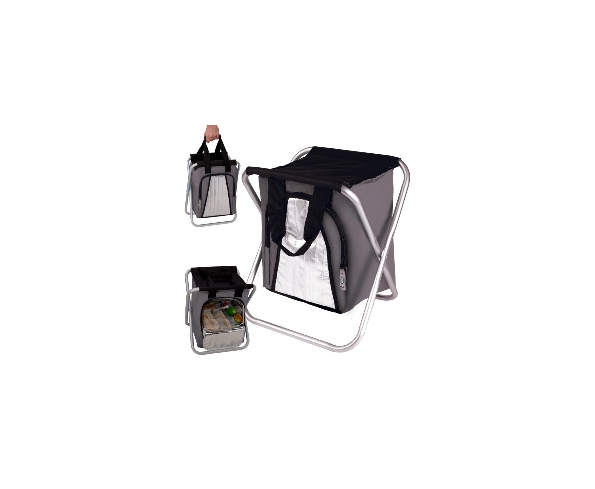 Banqueta Camping Dobravel + Cooler Termico 25l - Mor