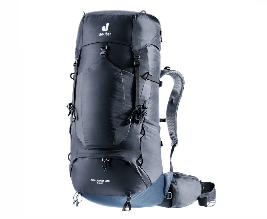 Mochila Aircontact Lite 50+10 litros Preto/Azul -  Deuter