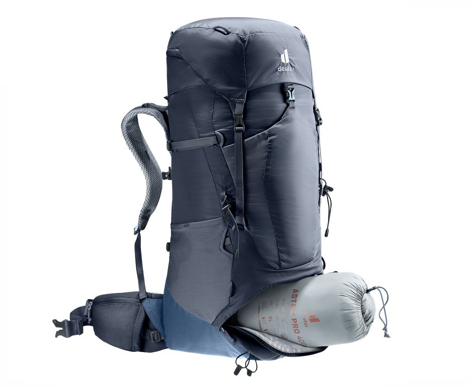 Mochila Aircontact Lite 50+10 litros Preto/Azul -  Deuter