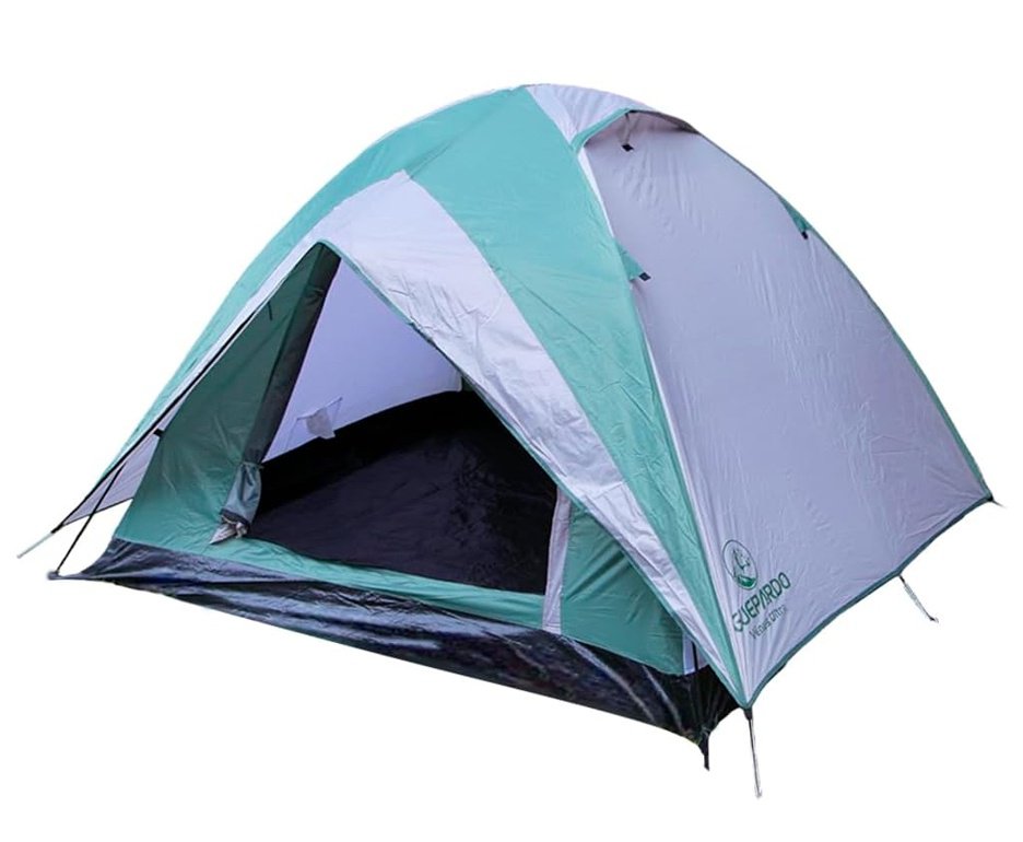 Barraca Guepardo News Venus Ultra PRO 5 Pessoas 2500mm Coluna D Agua - VD/CZ - Nautika + Colchão Inflável Casal suporta 200kg - Nautika + Lampião Ledlamp