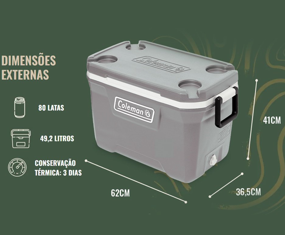 Caixa Térmica 316 Séries 52 QT 49L Silver Ash - Coleman