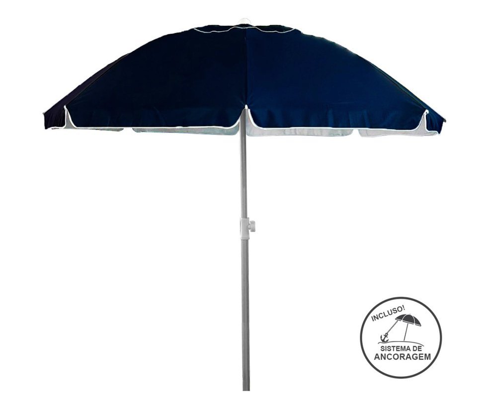 Guarda Sol Poliéster UV50+ Alumínio 2,00m Marinho - Zaka
