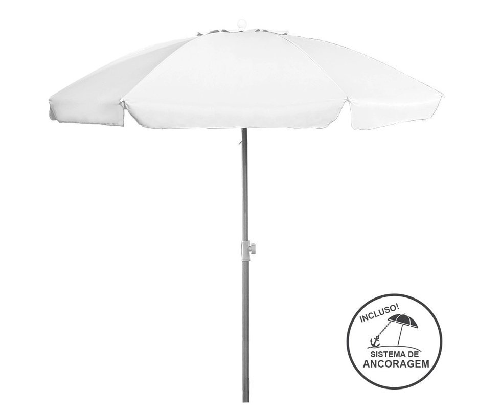 Guarda Sol Aluminio 2,00m Branco - Zaka