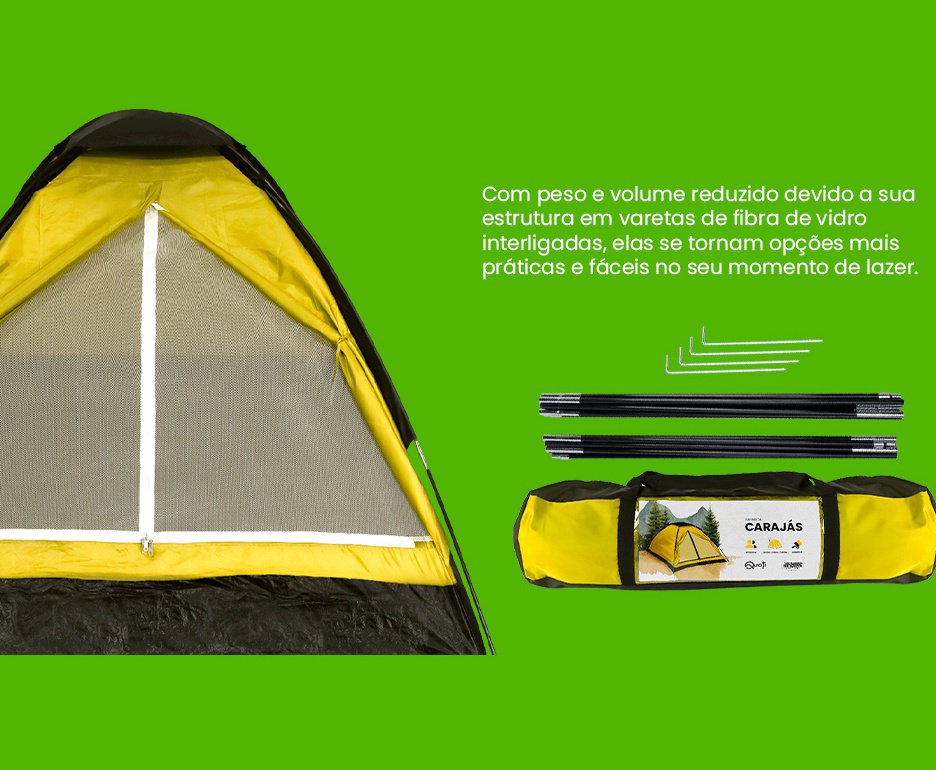 Barraca Camping Quati Carajas 2 Pessoas Amarelo