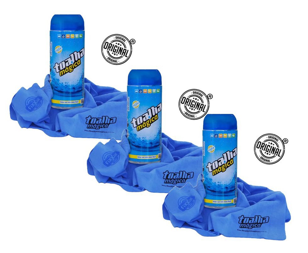 Kit 03und Pano Para Limpeza Fixxar Toalha Mágica Pano Azul