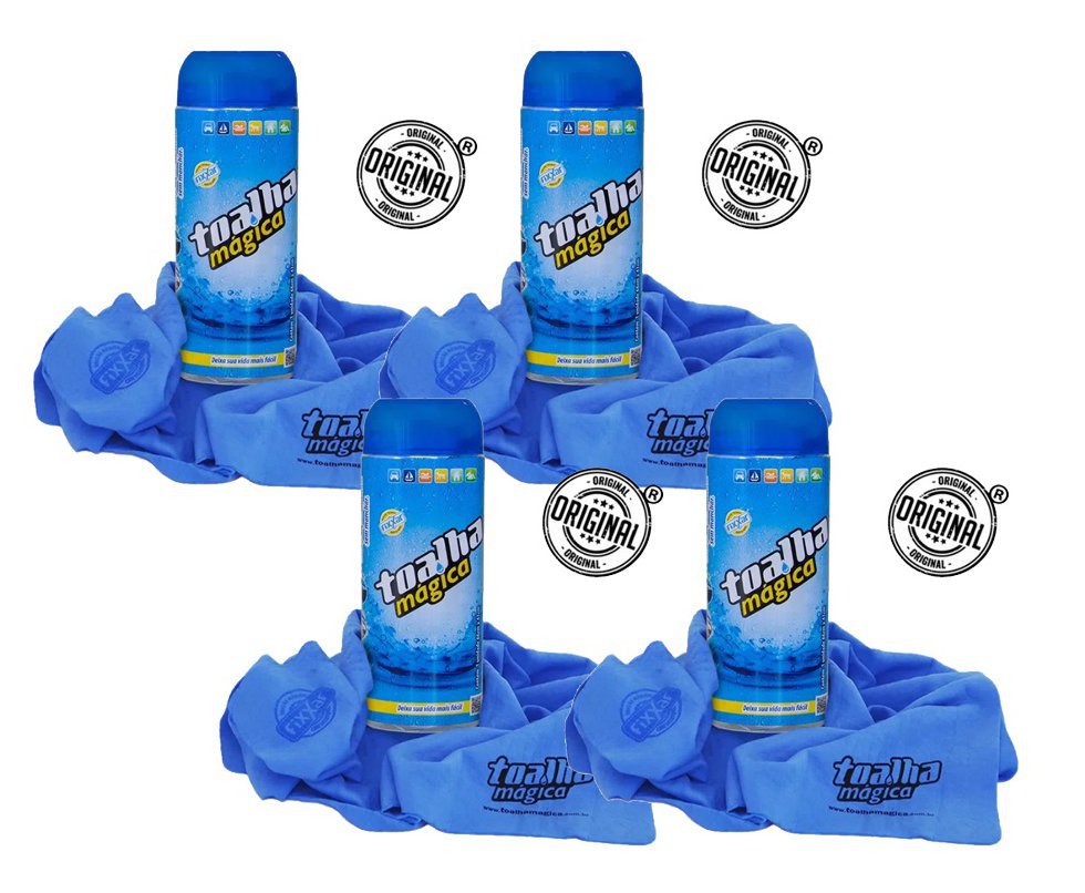 Kit 4 Toalhas Mágica Original Multiuso 66x43cm Fixxar