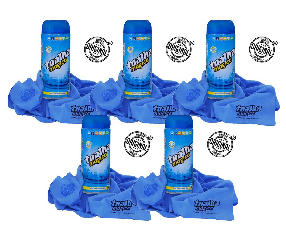 Kit 5 Toalhas Mágica Original Multiuso 66x43cm Fixxar
