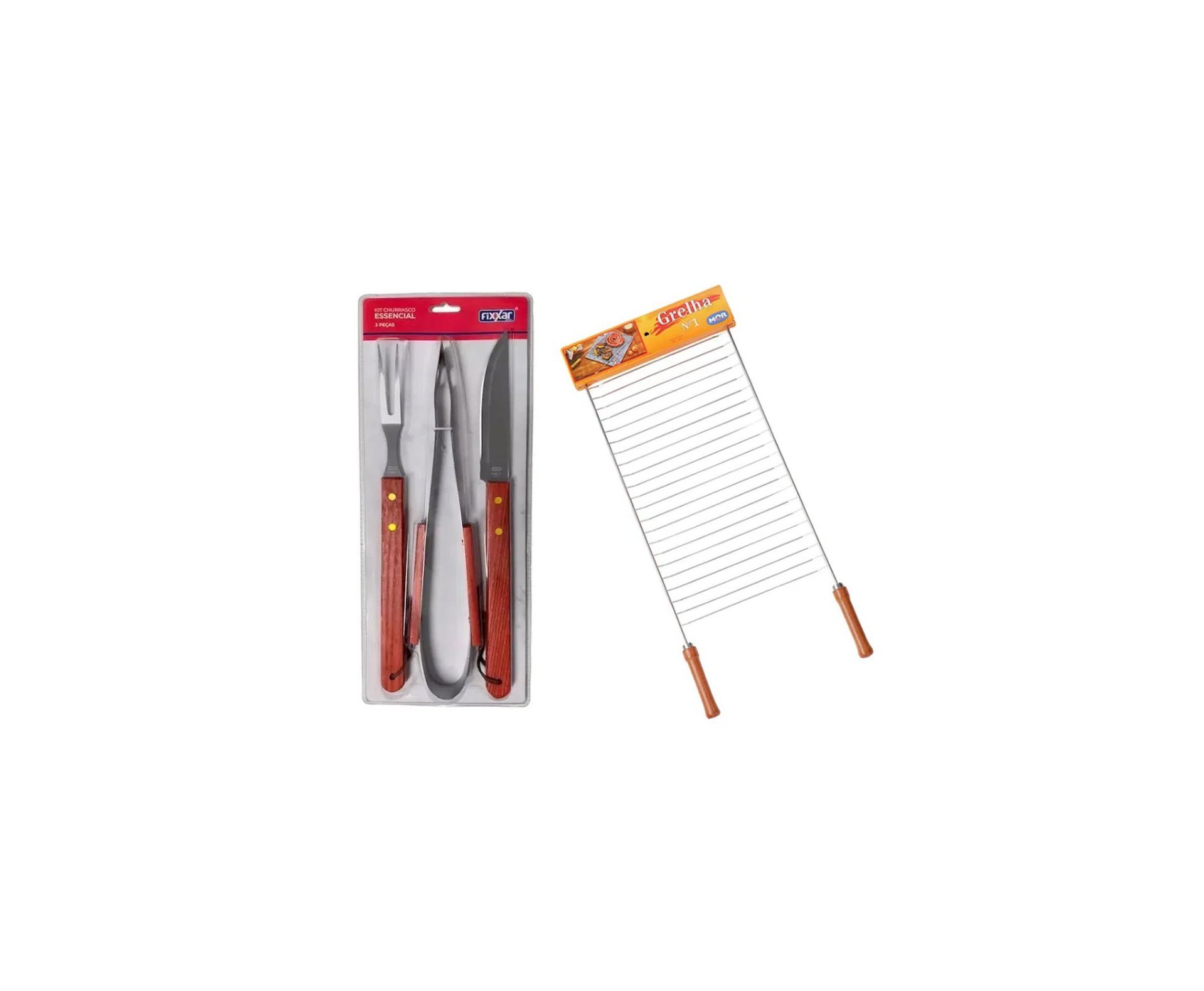 Grelha Para Churrasco 003107 - Mor + Kit Churrasco Inox