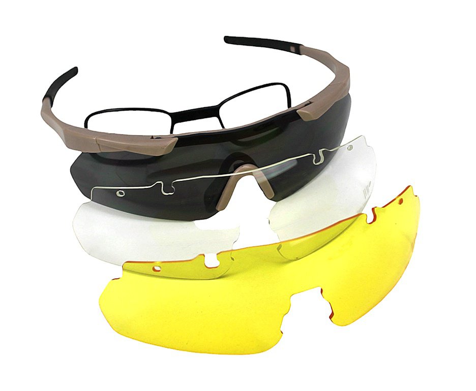 Óculos de Proteção Tático Desert Warmmo 03 lentes 2.0 mm