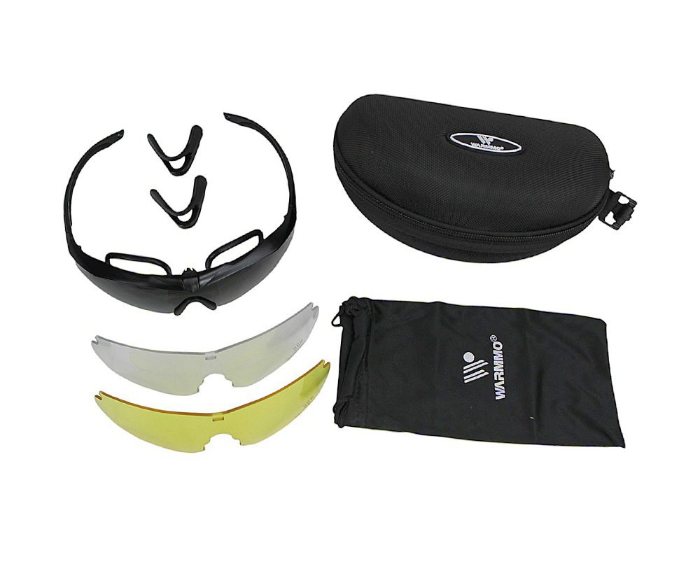 Óculos de Proteção Tático Dark Warmmo 03 lentes 2.4 mm Preto