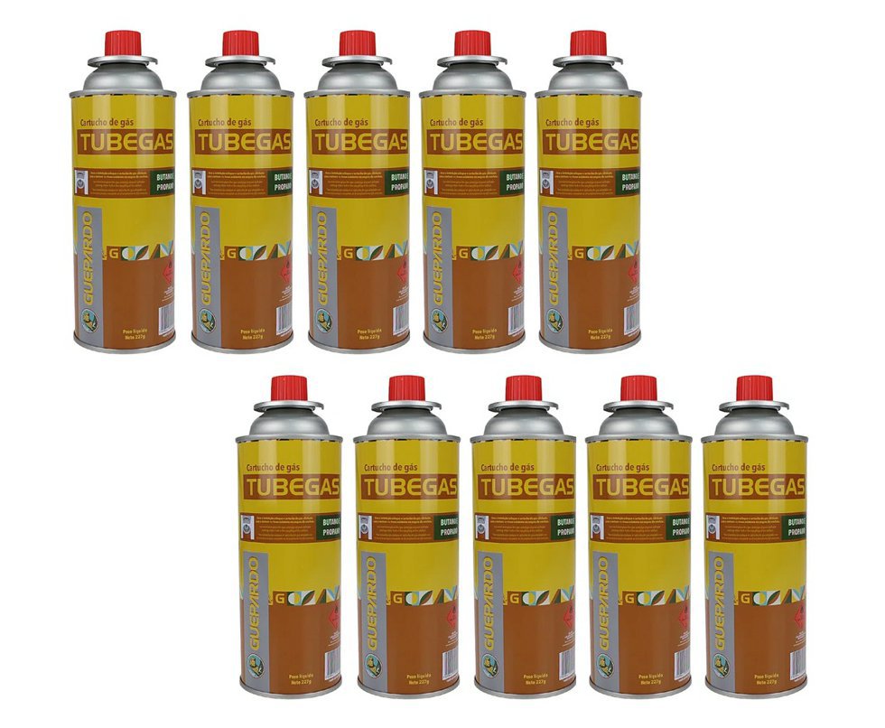 Kit 10 Latas Tube Gás para fogareiro e maçarico - Guepardo