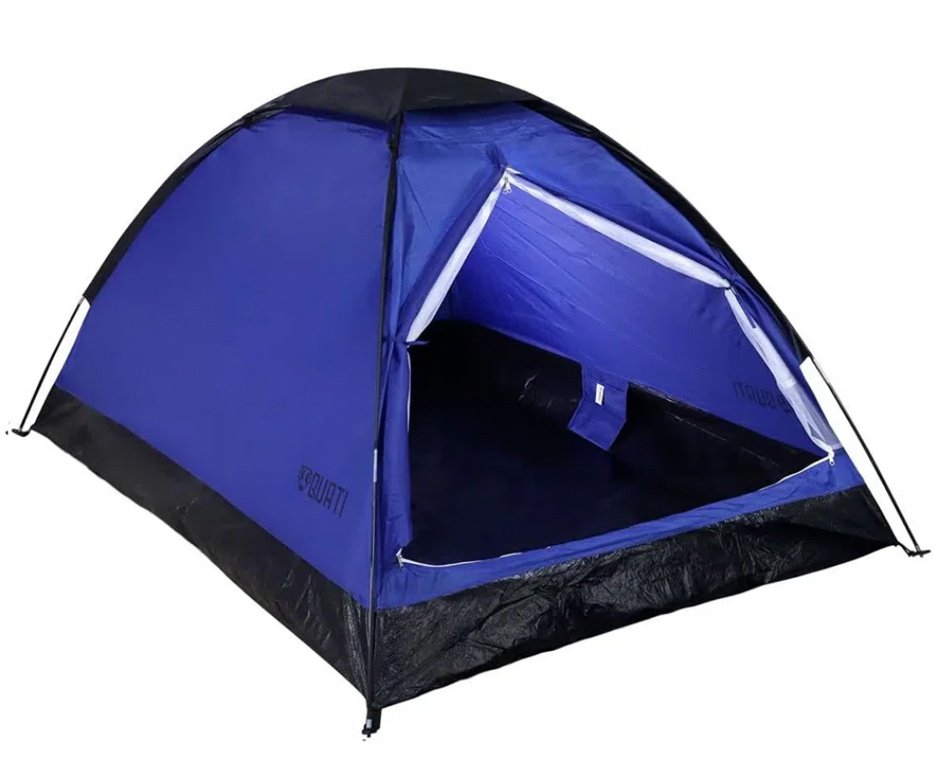 Barraca Camping 4 Pessoas Azul - Quati Carajas + Colchão Inflável Multiuso Casal camping - Mor