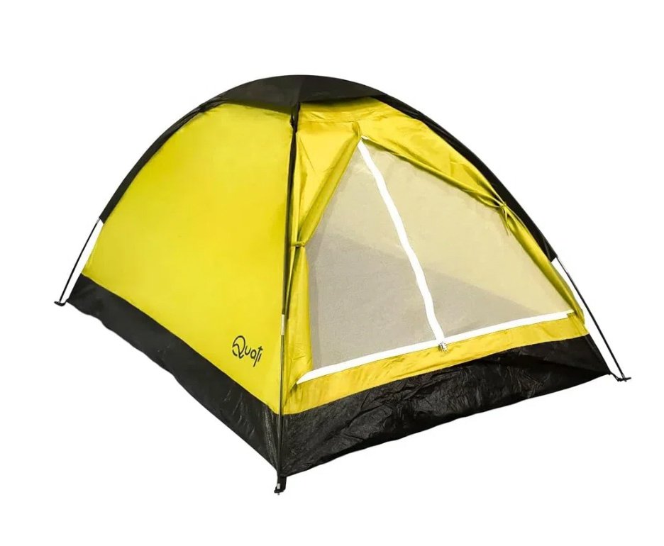 Barraca Camping 2 Pessoas Quati Carajas Amarelo + Colchão Inflável Multiuso Casal camping - Mor