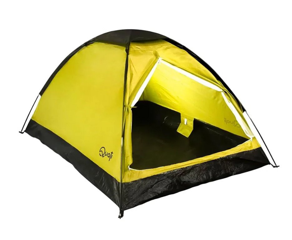 Barraca Camping 2 Pessoas Quati Carajas Amarelo + Colchão Inflável Multiuso Casal camping - Mor