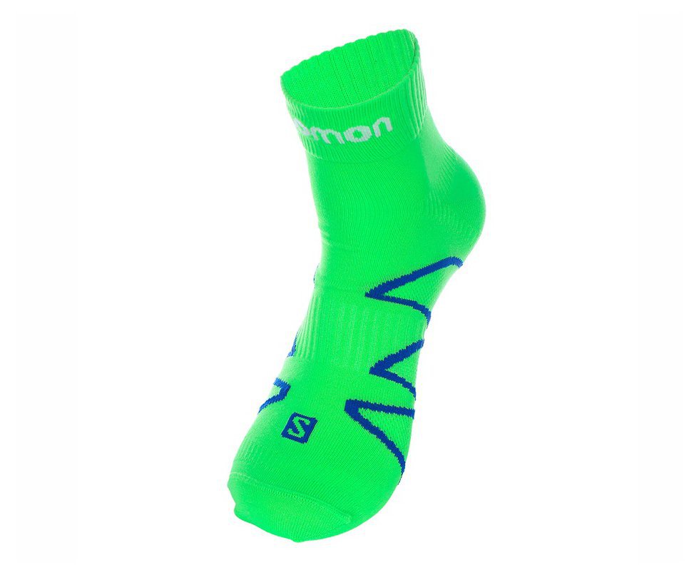 Meia Técnica Salomon Cano Curto Masculina VD/AZ - Tam 38-42