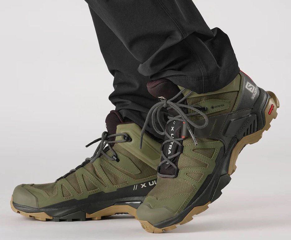 Bota X Ultra 4 Mid Gore Tex Masculina Verde Oliva/Preto