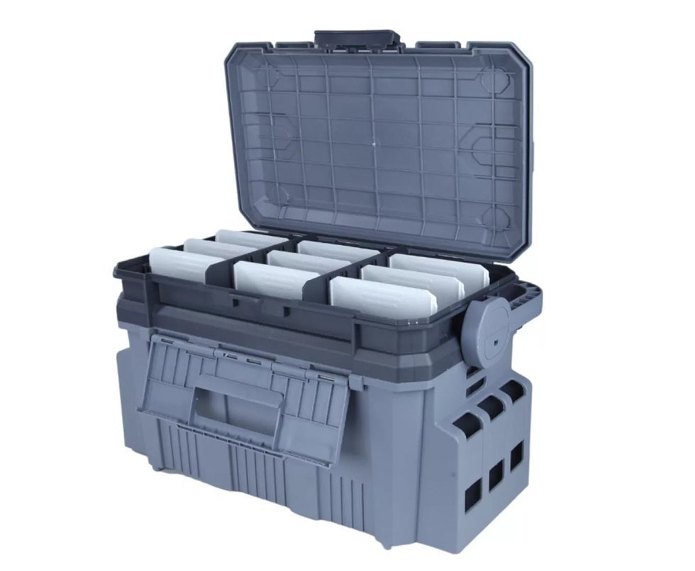 Caixa de Pesca com estojo e divisoria Pioneer Tackle 452526 Cinza