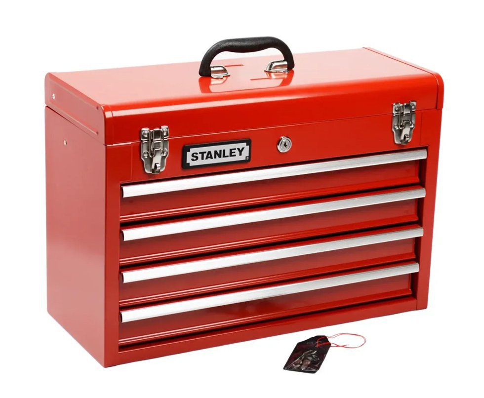 Caixa Tipo Gabinete Stanley c/4 gavetas vermelho  95-604L