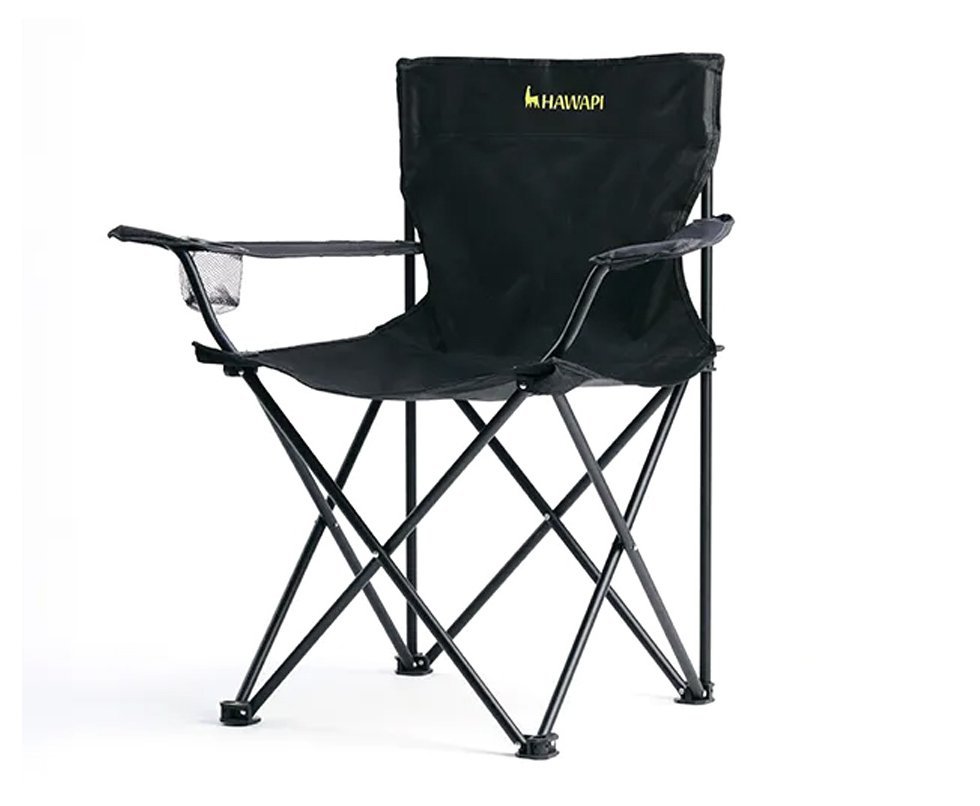 Cadeira praia camping e pesca dobrável Kaypi 110Kg Preta - Hawapi