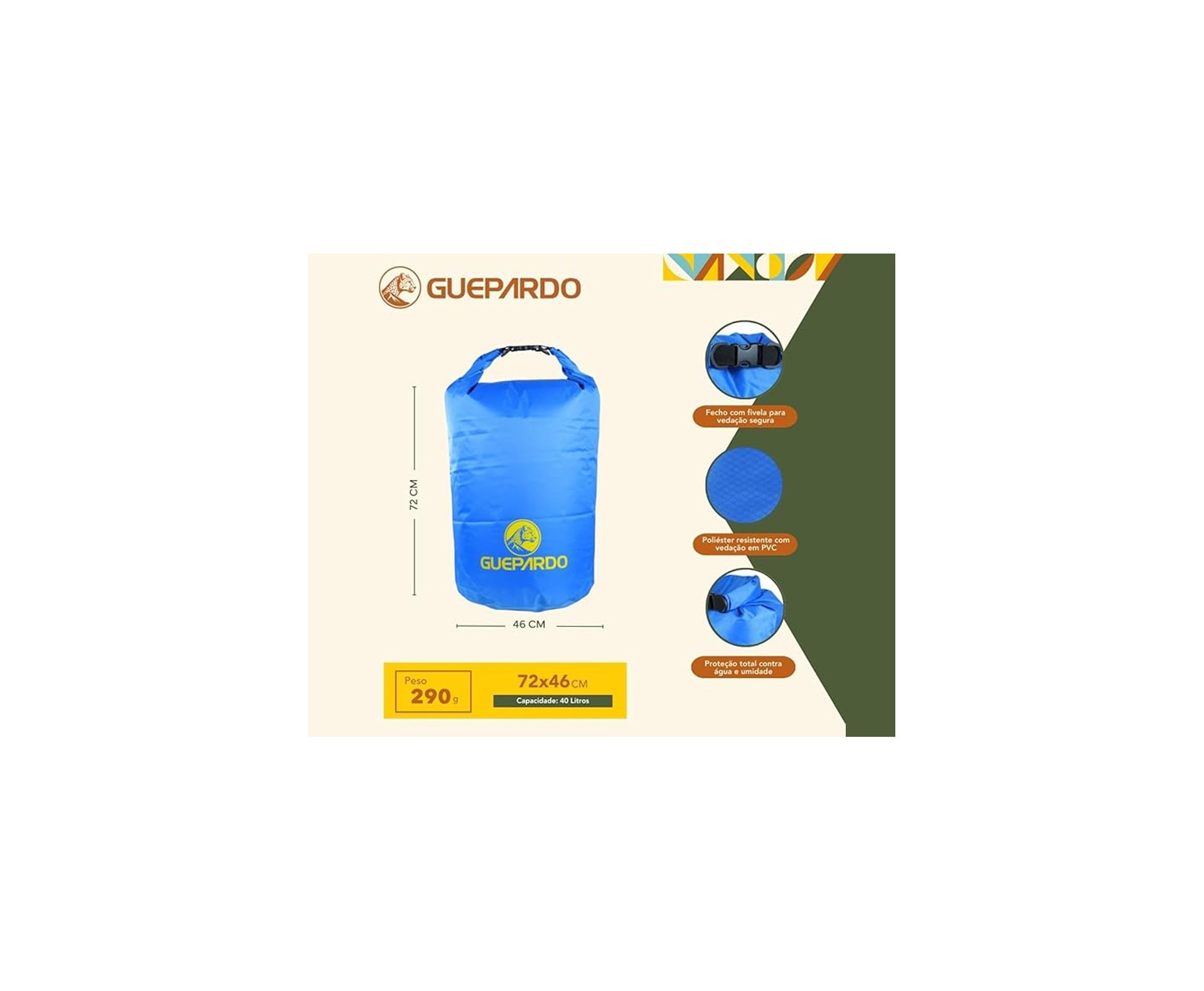 Saco Estanque Guepardo Azul 5 Lts