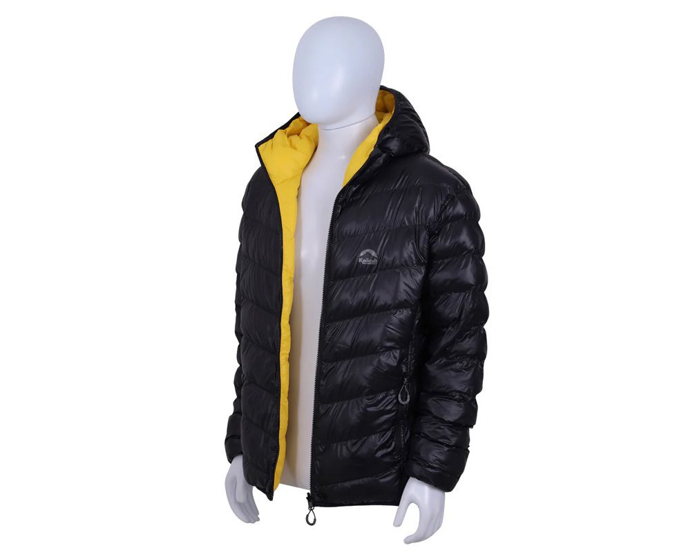 Jaqueta Kailash Puffer Double Patagônia Sintética Masculina Preto/Amarelo