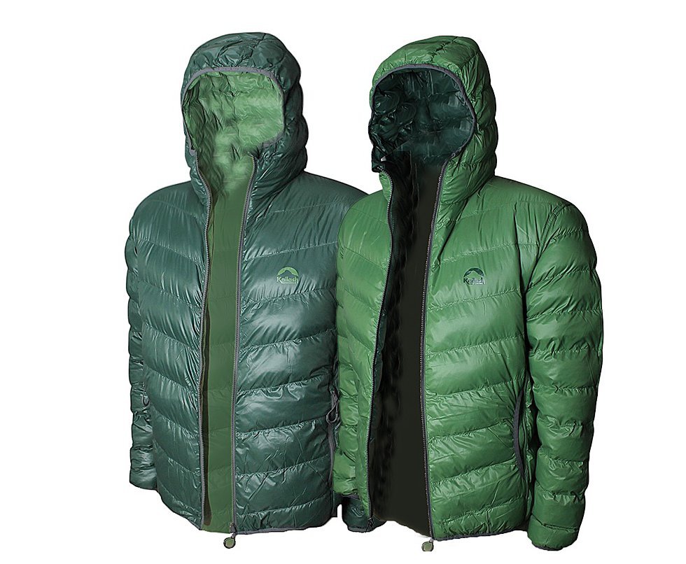 Jaqueta Kailash Puffer Double Patagônia Sintética Masculina Verde Escuro/Verde