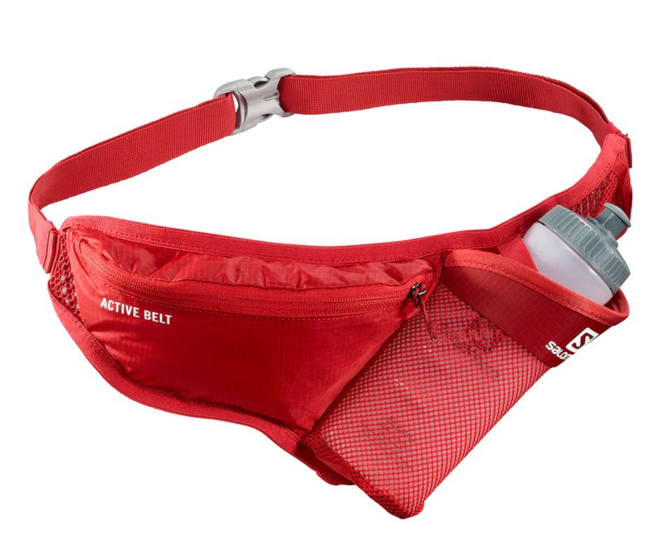 Cinto Hidratação Salomon Active Belt 3D Com Garrafa Vermelho