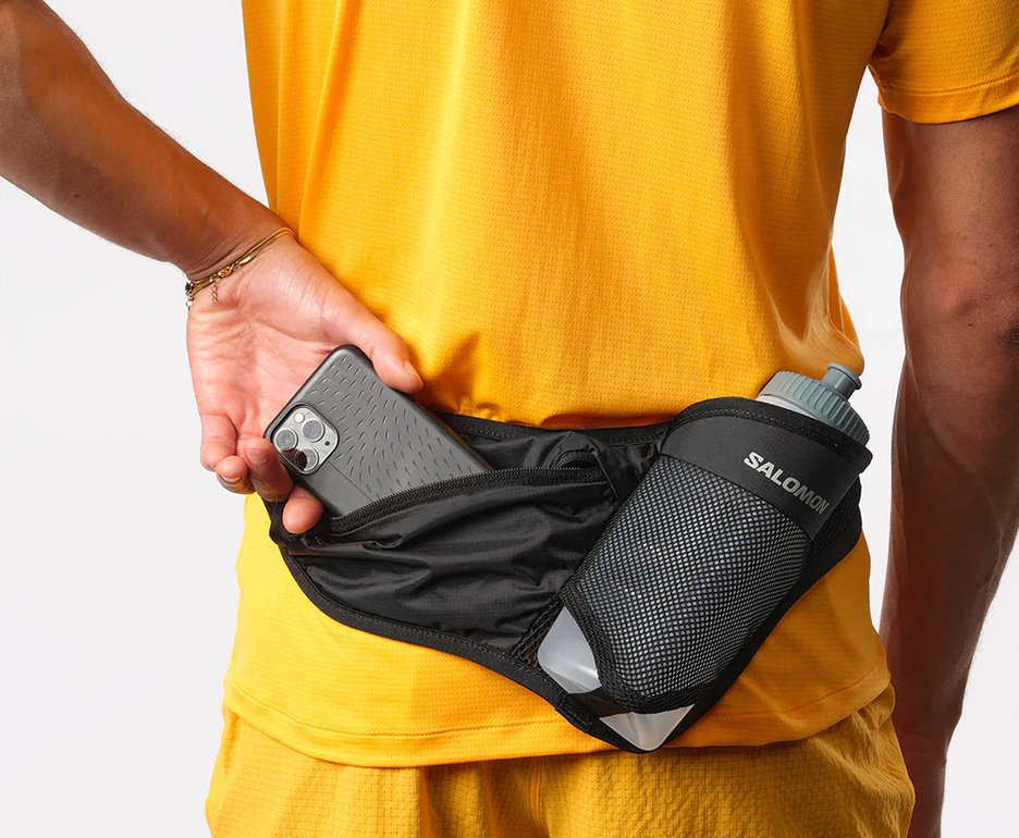 Cinto Hidratação Salomon Active Belt 3D Com Garrafa Vermelho Preto