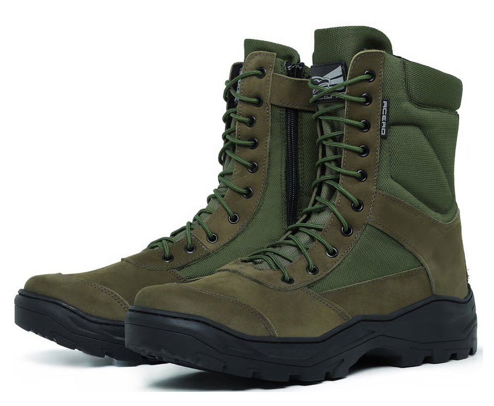 Bota Coturno Acero Selva Nobuck Padrao EB Verde Oliva Ziper
