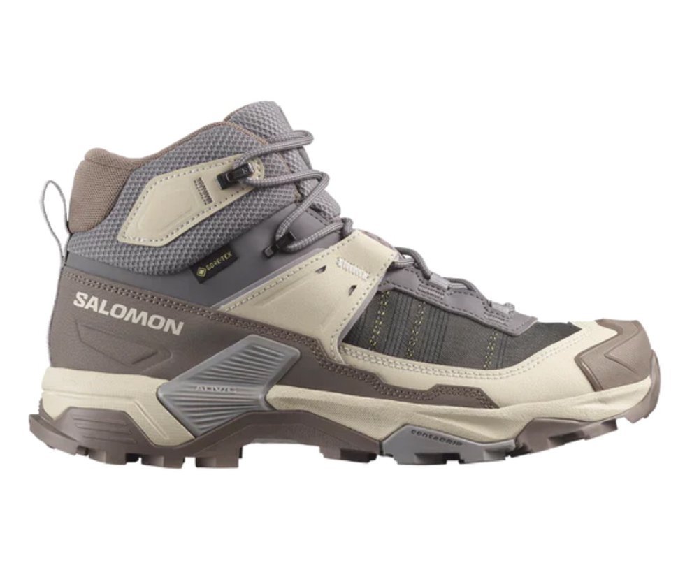 Bota Salomon Feminina X Ultra 5 Mid GORE-TEX - Excali/Iron/Gull